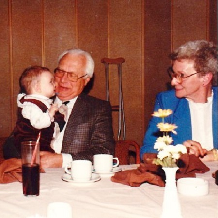 Baby Ariana and Great Uncle Ken and Aunt Mary