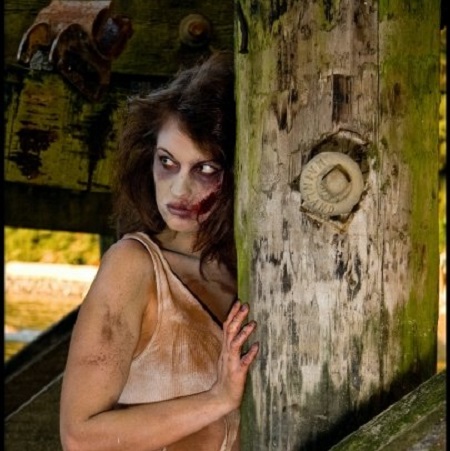 Ariana on Halloween Zombie poster shoot